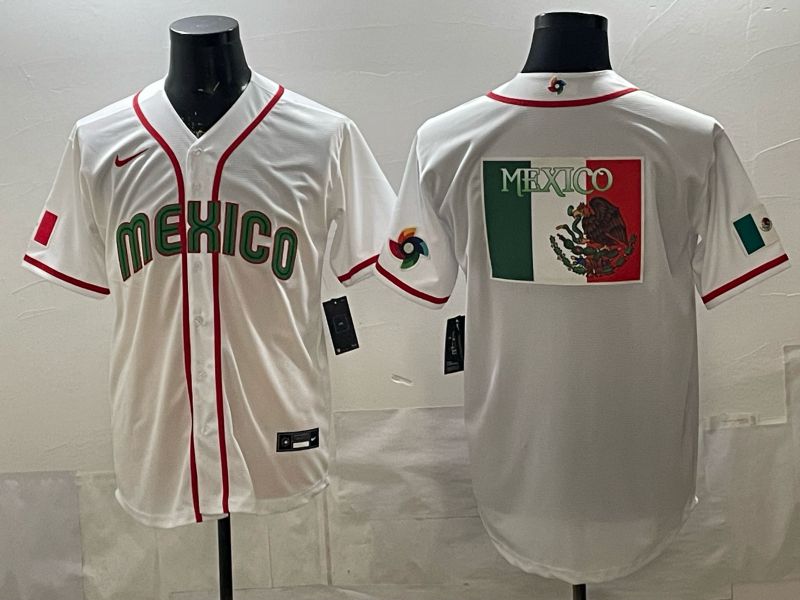 Men 2026 World Cub Mexico Blank White Game Nike MLB Jersey style 009